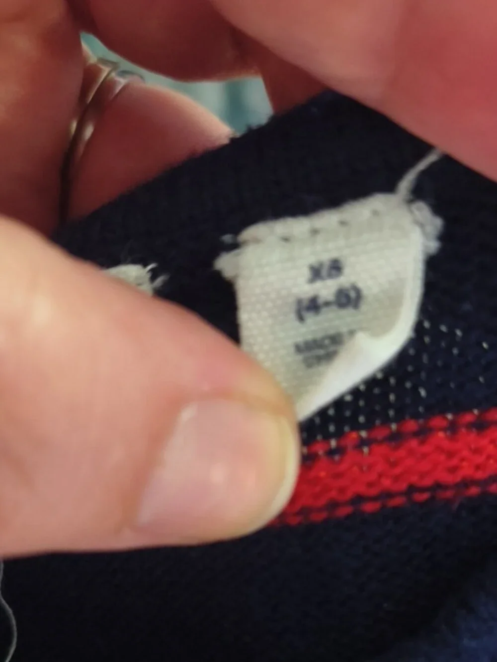 GAP Navy and Red Striped Knit Play Dress